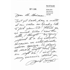 Letter From David Suzuki