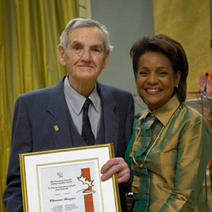 Clarence Brazier with Governor General Michelle Jean
